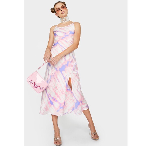 NWT ASTR Bias Cut Sleeveless Satin Midi Dress XS - Picture 7 of 9